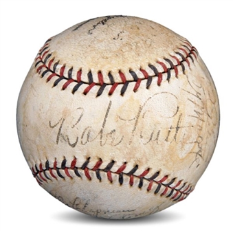 1932 World Champion New York Yankees Team Signed Baseball With 32 Signatures Including Ruth and Gehrig